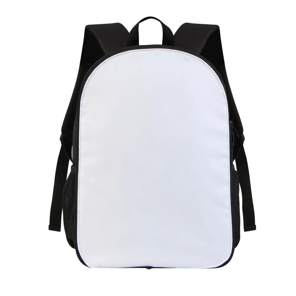 Mochila de sublimación negra de gran oferta, impresión por transferencia de calor en blanco, impresión personalizada, mochila escolar para niños, mochila de sublimación