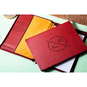 9 1/2 "x 12" laserable giả da danh mục đầu tư dây kéo notepad tùy chỉnh giả da máy tính xách tay trống Tạp Chí kỳ nghỉ quà tặng-mineti mft960 - Product Image 1