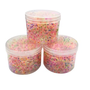 700 Pieces Children Disposable <strong>Colored</strong> Transparent Rubber Thickened Headband <strong>Elasticity</strong> Strong Pulling Continuous Hair Rope - Product Image 3
