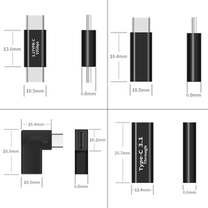 USB C 3.2至USB C 3.1 90度直角充电适配器10gbps数据手机u盘母对公插头适配器 - Product Image 3