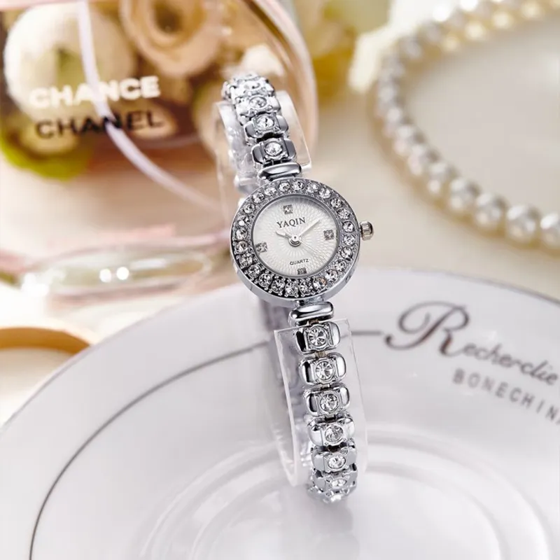 Relógio feminino com pulseira vestido, relógio de quartzo com pulseira de aço, vogue, 2016
