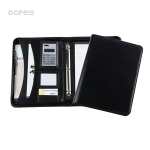 Large Capacity A4 <strong>Notebook</strong> 4 Binding Loose Leaf File Folder Zipper Round Tablet Calculator Portfolio Binding - Product Image 4