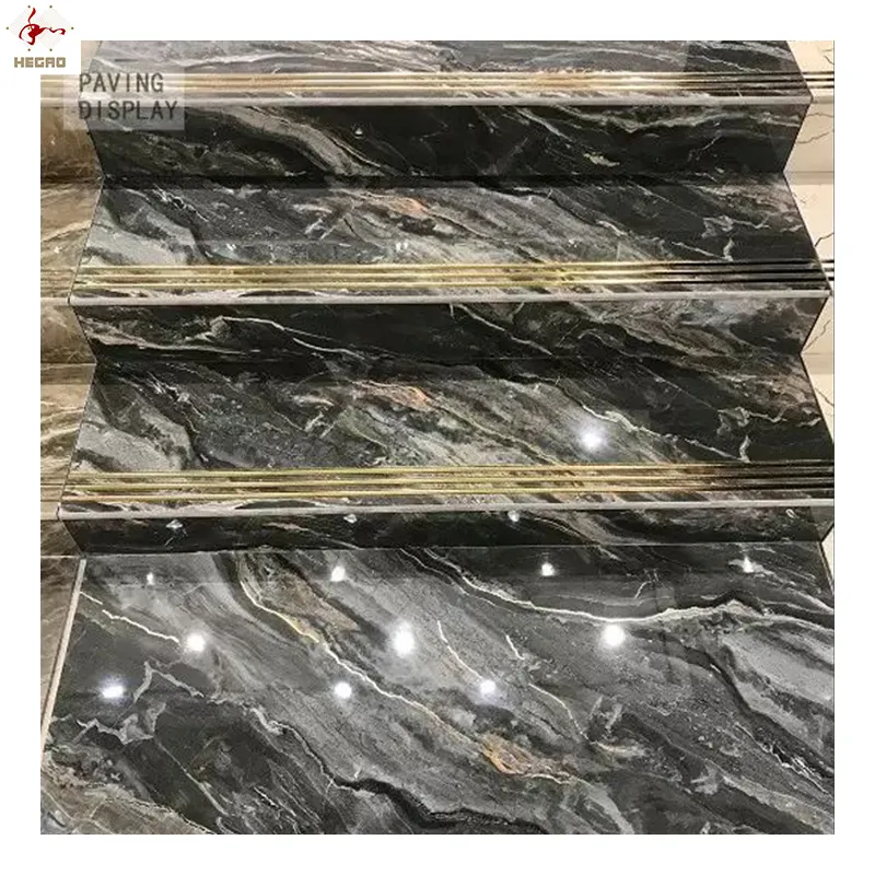 Foshan-Baldosas escalonadas con incrustaciones de oro para escaleras, baldosas antideslizantes de mármol para escalones de escaleras, 480x1200
