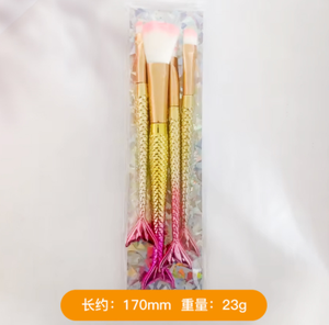 4個マーメイドグラデーションアイメイクアップブラシポータブルスプリットフィッシュテールブレンディングキット - Product Image 2