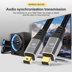 0.5M 1M 1.5M 2M 3M 5M Male to Male Mini Displayport 1.4 Cable 32.4Gbps 8K 60Hz 4K 144Hz 7860x4320 3D Mini DP to Mini DP Cable - Product Image 2