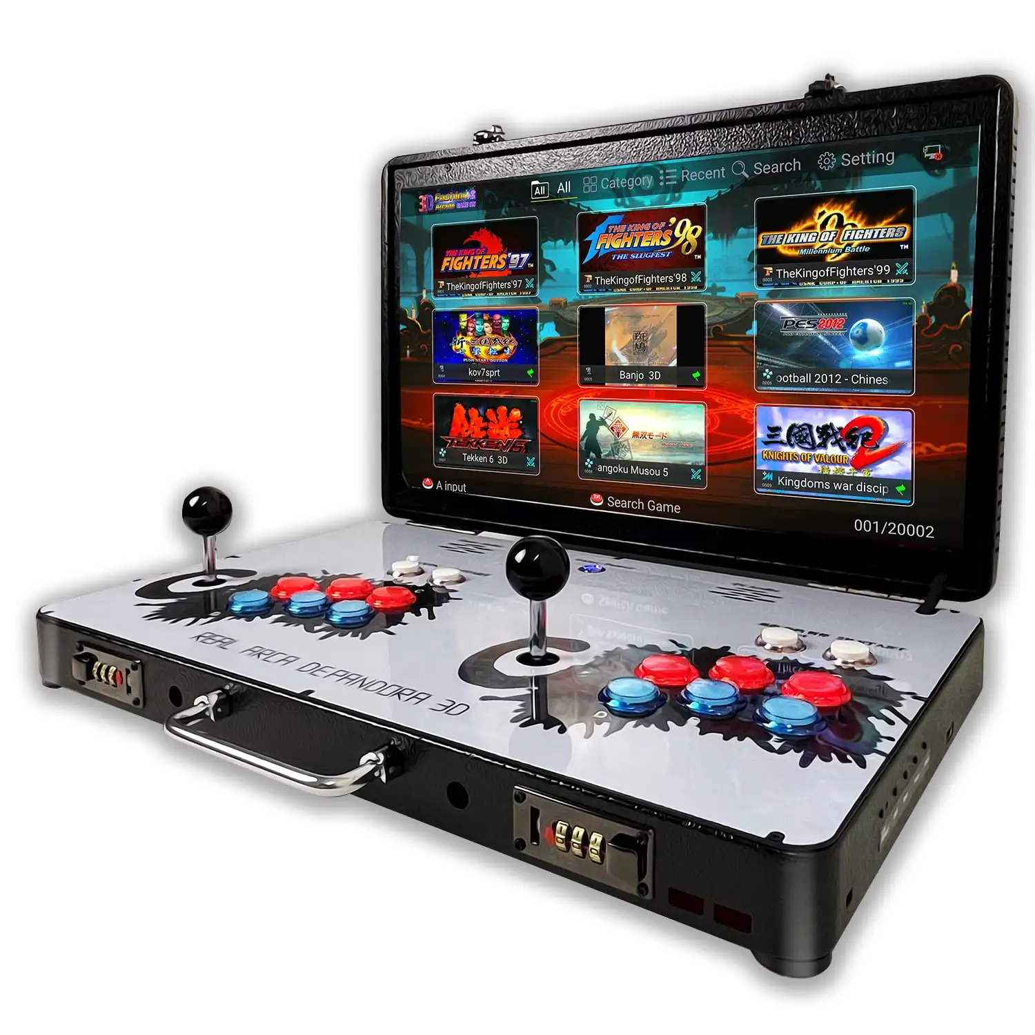 2023 novo Pandora Arcade 10000 em 1 3D WiFi Game Box Split Console de alta qualidade com luz LED Suporte 1-4 Player