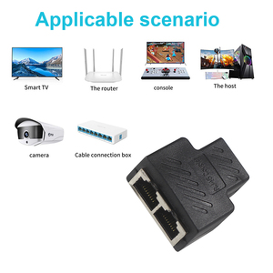 Lan kablosu uzatma Cat5e Cat6 RJ45 3 yollu ağ Splitter konektörü Ethernet adaptörü - Product Image 2