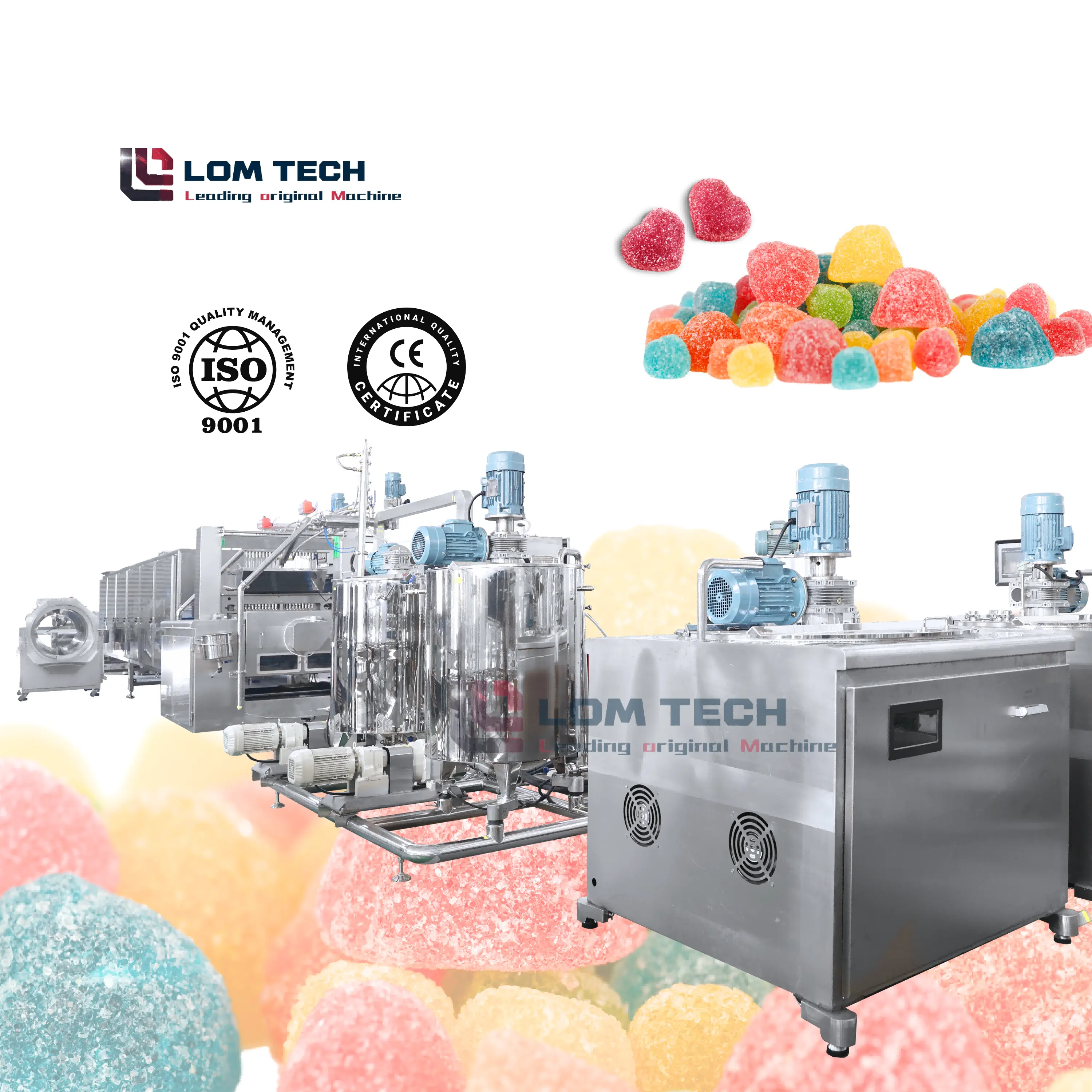 Máquina para hacer gomitas completamente automática LOM, gelatina comercial, pectina, gelatina, depositador de dulces suaves, línea de producción de gominolas Sleepy Bear