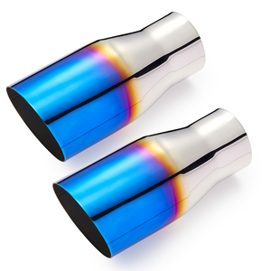 2.5'' Inlet 4'' Outlet Universal Car Parts Exhaust Muffler <strong>Tips</strong> Blue <strong>Burnt</strong> End