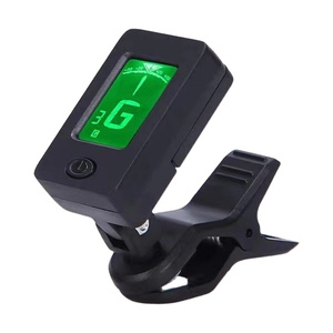 Accesorios para instrumentos de cuerda Sintonizador digital cromático Pantalla LCD Mini sintonizador giratorio para guitarra
