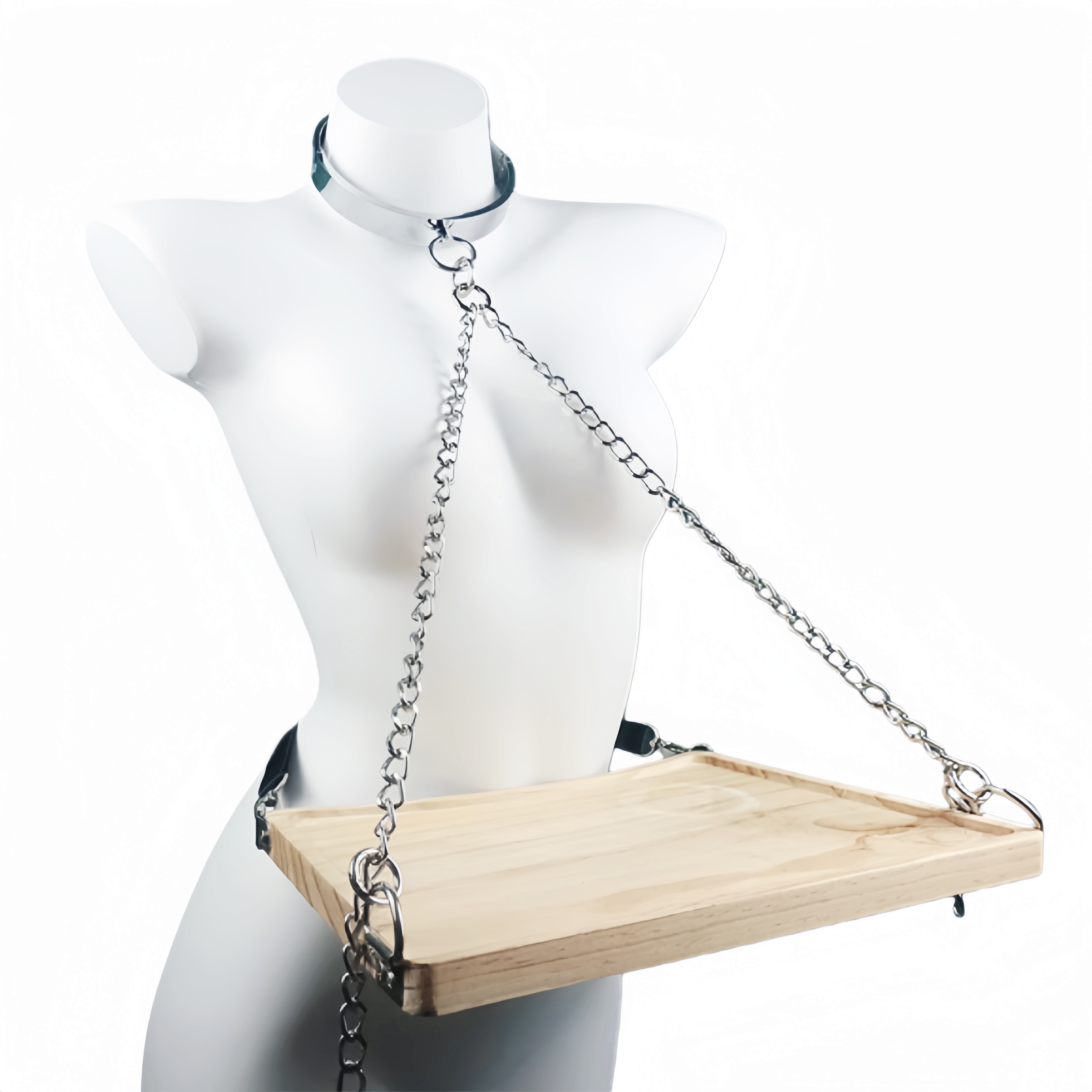 Plateau noir + petit collier métallique femelle