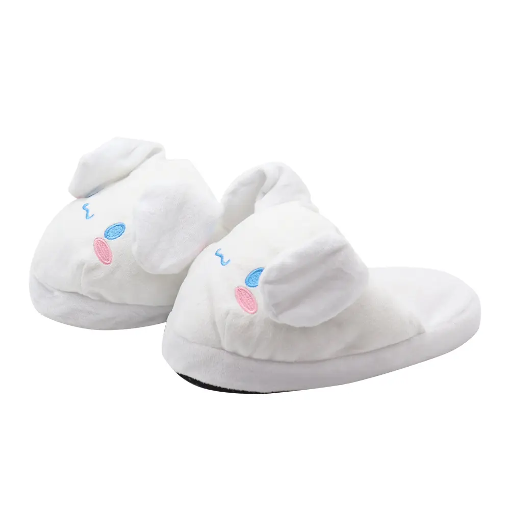 OEM pantofole di peluche Logo personalizzato peluche coniglio pantofole inverno accogliente casa pantofola con le orecchie in movimento per le donne ragazze