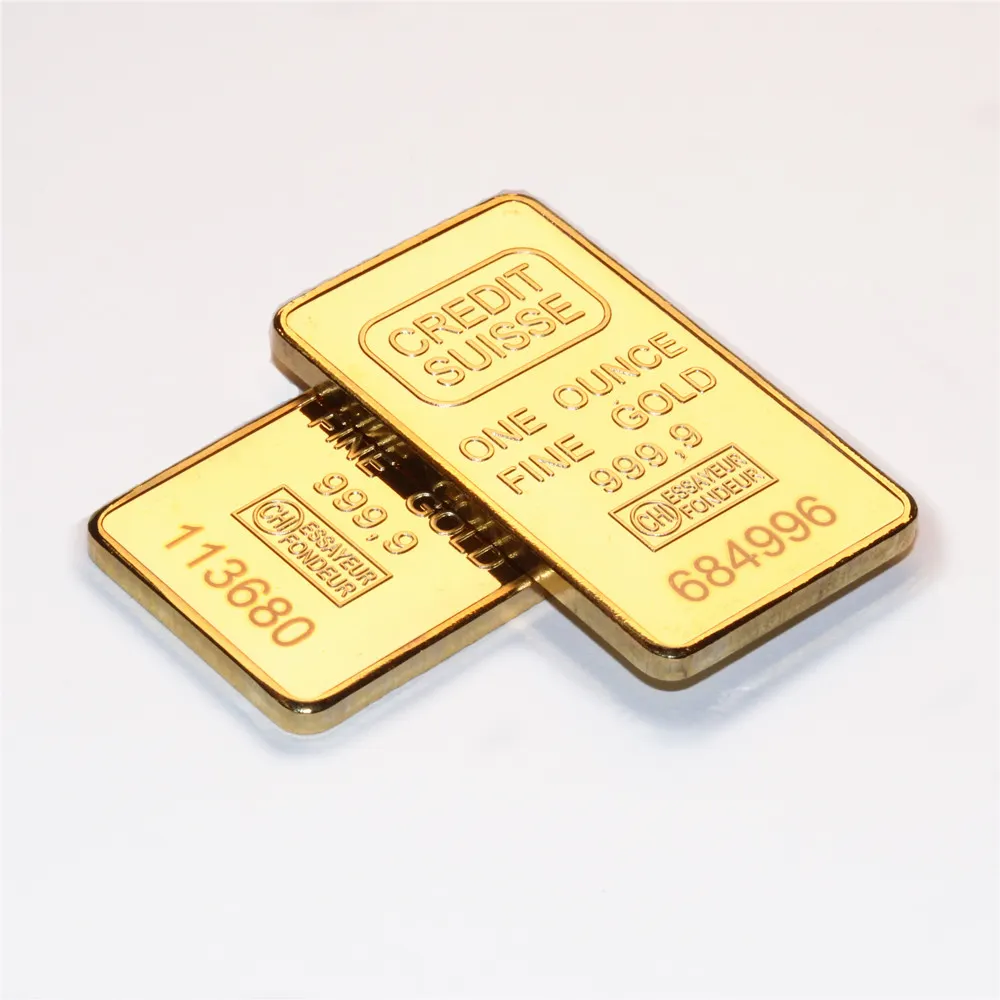 Alta qualidade de tungstênio banhado a ouro clad bar comemorativa do metal feito sob encomenda 1 oz 24k pure gold bullion barras