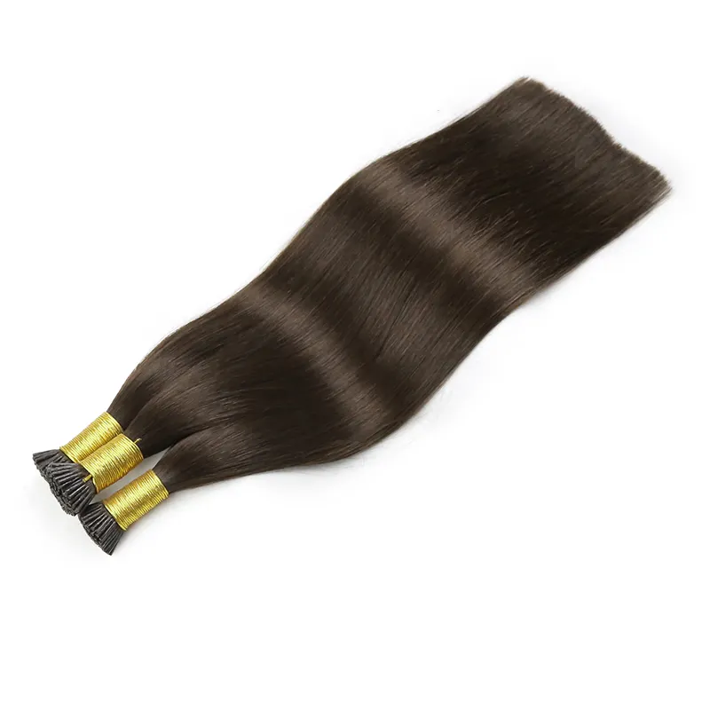 Wholesale Top Quality Raw Virgin I Tip Human Hair Extensions Black Color 100g Straight For Stylish Lady