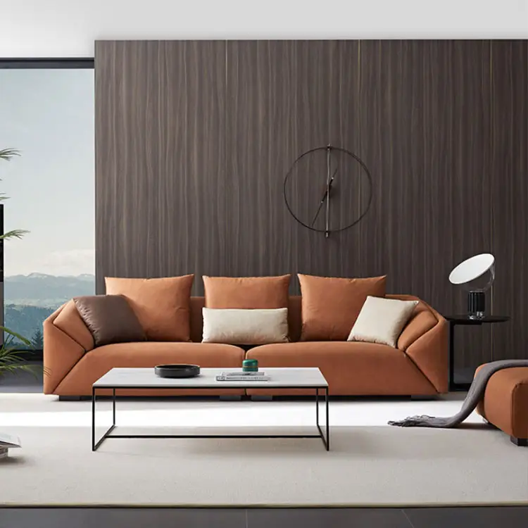 Hndfk İtalyan deri kanepe kesit mobilya oturma odası koltuk takımı Modern lüks kraliyet ev mobilya 5 yıldızlı otel kanepeler setleri