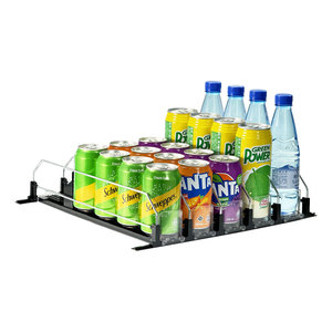 Prateleira De Garrafa De Bebidas dispensadores inteligentes Glide System Soda Can Spring Loaded Display Organizer Para Frigorífico Automatic Drink Pusher