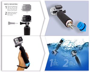 GoPro Hero用スポーツカメラ防水フローティングハンドグリップ1098 7 6 5 4 3 21セッションハンドルマウントアクセサリーキット - Product Image 6