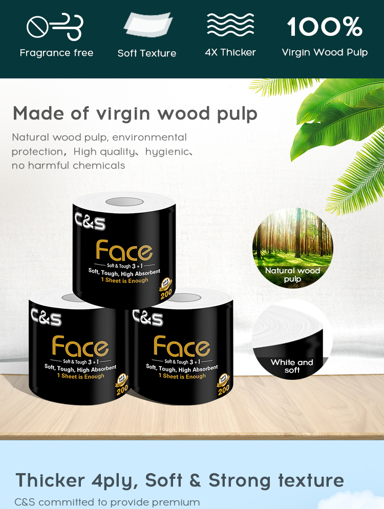 Manufacturers Suppliers 4 Ply Toilet Paper Tissue Fragrance Free Soft Tissue Roll