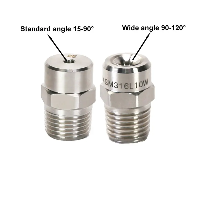 Acero inoxidable 1/4 bbw de ángulo ancho cono lleno de boquillas de pulverización