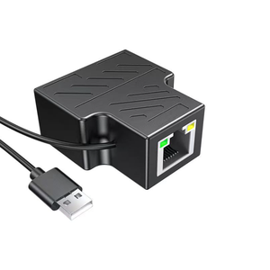 DIVISOR RJ45 ADAPTADOR RED LAN CABLE ETHERNET 1-2 VÍAS CONECTOR DUAL ENCHUFE - Product Image 1