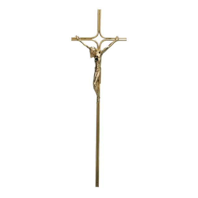 Crucifixo de metal 8042 para caixão de madeira e cesta em fio de aço duplo e cristo