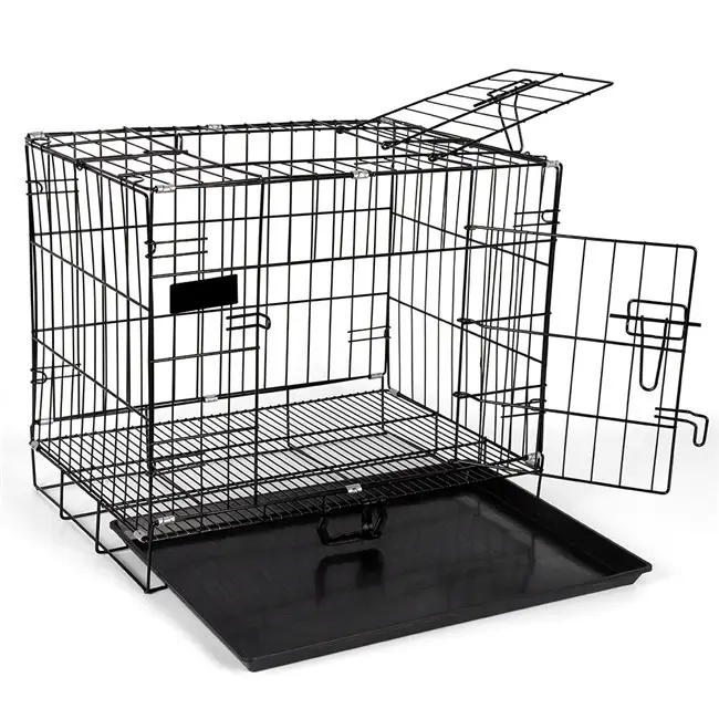 Cage pliable en métal robuste pour chien, chenil en fer de haute qualité, vente en gros
