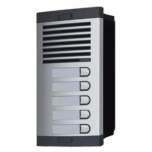 Sistema de intercomunicación de audio con conexión de cables 4 + n OEM/ODM Panel de botones de entrada de puerta de 5 familias con control remoto de liberación de puerta - Product Image 1