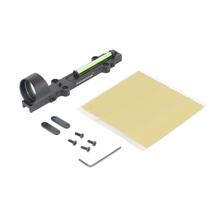 FOCUHUNTER戦術1x 28mmファイバーグリーンサークルドットサイトリブマウントバッテリー無料ハンティング耐衝撃性防水グリーンドットスコープ - Product Image 1