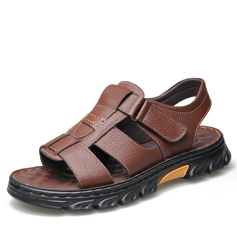 Zapatos Al Por Mayor De China Men Plus Size Shoes Heeled Sandals Rubber Slipper Non-Slip Open Toe Summer Beach Walking Sandals
