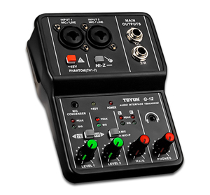 TEYUN 2022 Mini Professional Stage <strong>Pro</strong> USB Audio <strong>Mixer</strong> 48v Sound Card with 2 Channels Recording New for PC