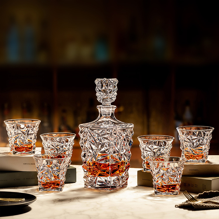 Clear 1 bottle & 6 glasses