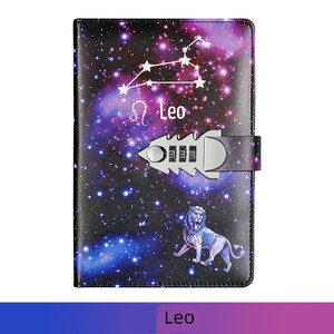 12 libro di codici zodiacali quaderno per studenti ragazze delicato blocco note portatile per libri A mano con serratura - Product Image 4
