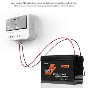 Контроллер солнечного зарядного устройства DEMUDA PWM 10A 20A 30A 12V/24V автоматический вход DC Цифровой ЖК-дисплей Солнечный контроллер Белый ЖК-экран - Product Image 5