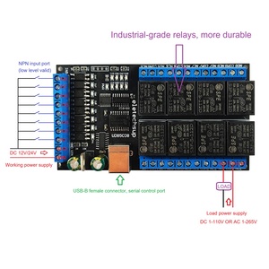 Upgraded 8CH USB Electronic Switch <strong>Input</strong> <strong>Output</strong> Relay Module PC PLC Server Industrial <strong>Computer</strong> IO Expansion Board DC 12V 24V