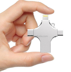 לוגו מותאם אישית otg usb 2.0 כונן הבזק 1gb כדי 128GB כונן עט מיני קידום מכירות עם 4-ב-1 אפשרות לוגו מותאם אישית