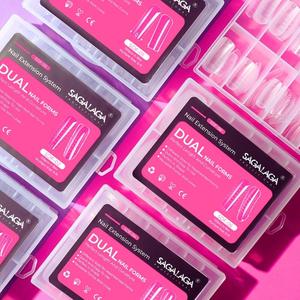SAGALAGA özel etiket tırnak akrilik jel tırnak oluşturucu için çift formu İpuçları uzatma jel Nail İpuçları karışık boyutu - Product Image 4