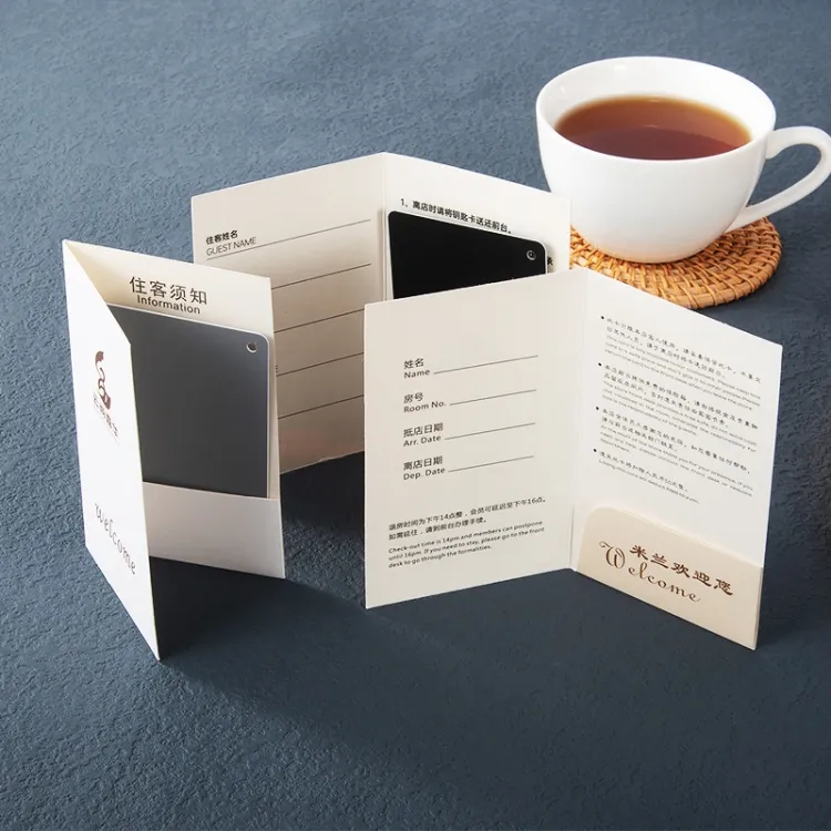 Custom Printing Hotel Room Key Card Cover/Holder PVC Membership Card Envelope Plastic Gift Card Sleeve Low MOQ