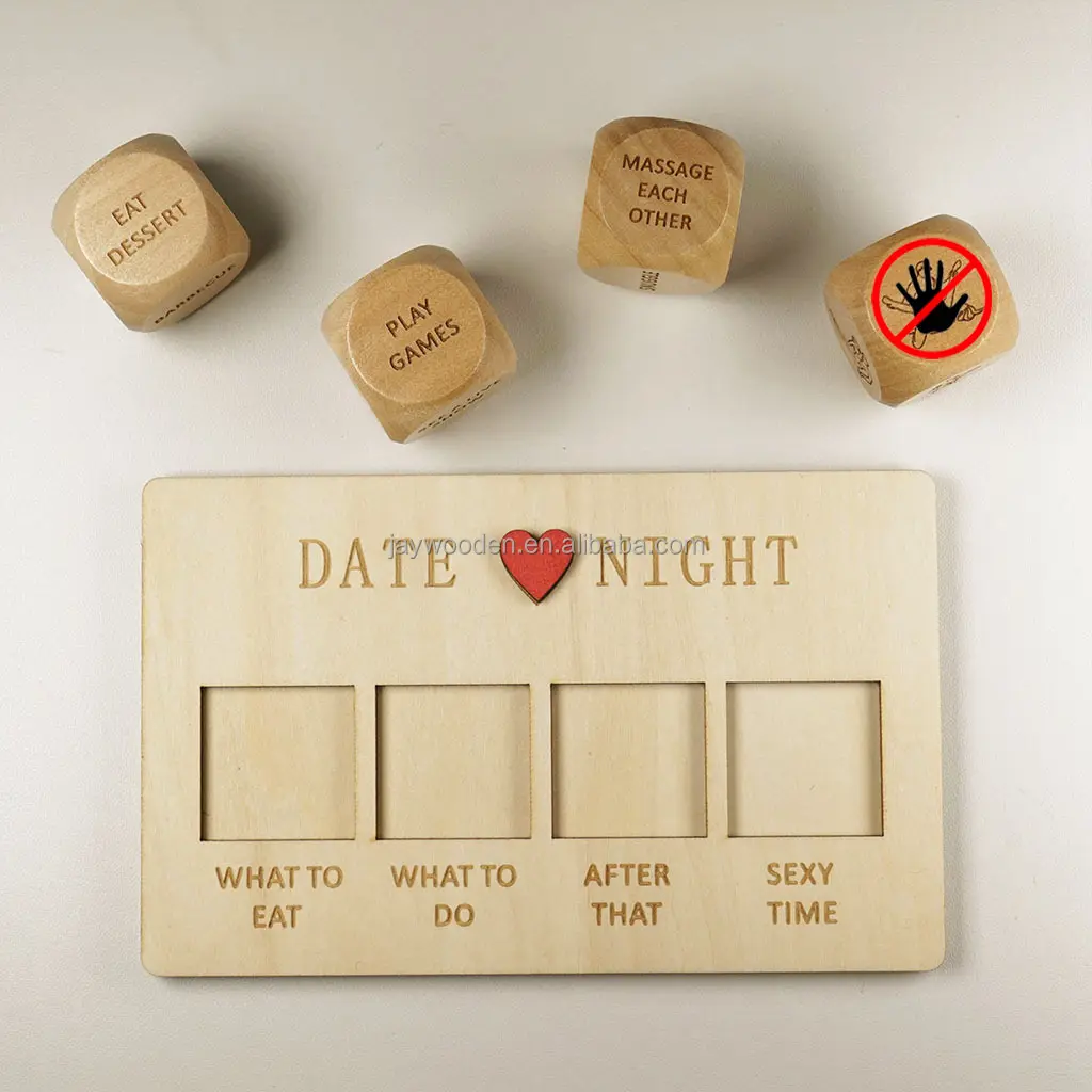 LM Wood Crafts Love Decision Dice for Couples Sexy Party Game Wooden Boxes and Wall Signs