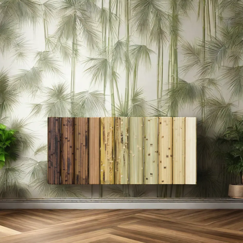 Pintura natural diseño personalizado papel pintado diseño bambú pared decoración panel