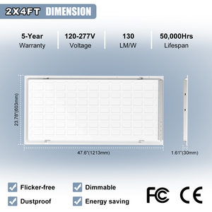 Abd depo 2x4 LED Panel UL DLC için UL duvar/tavan akıllı yüzey 2x2 kare montaj esnek fiyat küçük SMD2835 paneli - Product Image 6