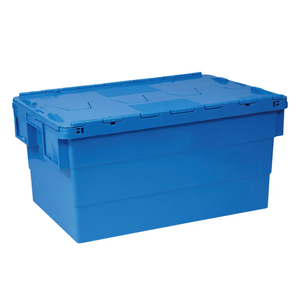 Heavy Duty Logistics Storage <strong>Stack</strong> <strong>Nest</strong> Turnover Tote Bins Plastic Moving <strong>Crate</strong> with Lid Rectangle Solid Plastic <strong>Crate</strong> Box - Product Image 4