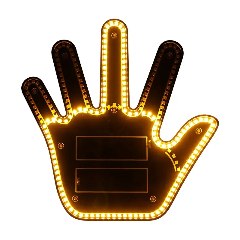 Заводская цена изготовленный на заказ палец светло-желтый цвет Автомобильное окно свет средний палец автомобильное освещение
