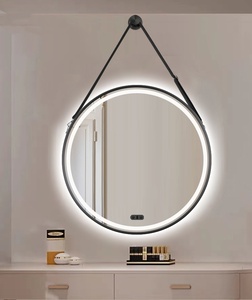 KD-10M-A กระจกในห้องน้ำทรงกลมแบบแขวนได้เร็วดีไซน์ทันสมัยกรอบกระจกสีดำ LED - Product Image 6