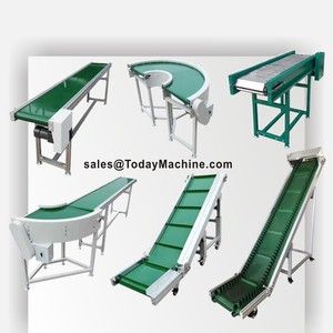 180 Degree Curve Cleated PVC Belt <strong>Conveyor</strong> System Adjustable Container <strong>Unloading</strong> Motorized Truck <strong>Loading</strong> for New Assembly Line - Product Image 2