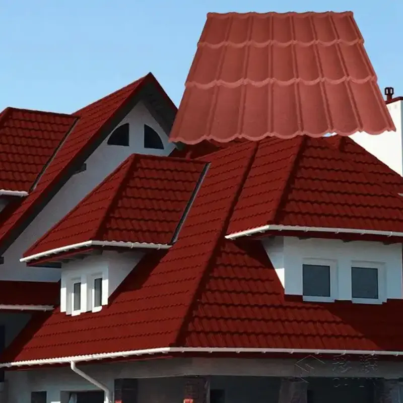 屋根材ガルバリュームプレシオ石顆粒コーティングアルミニウム屋根板金属屋根タイル価格