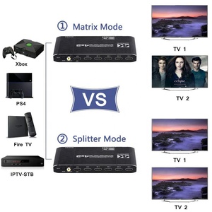 4K HDMI矩阵开关4x2 HDMI矩阵开关4进2出切换器分路器盒，带EDID提取器和红外遥控器 - Product Image 5