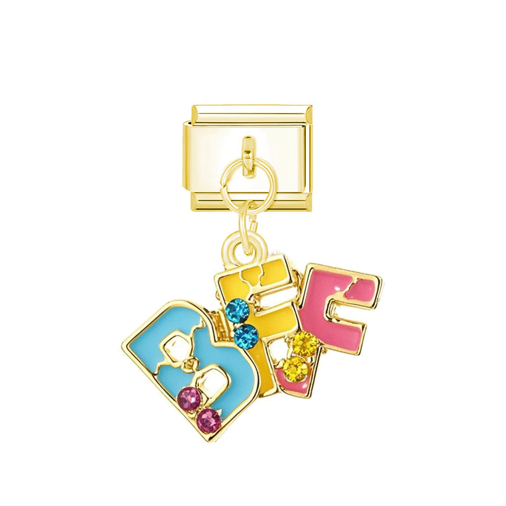 Letter-module gold buckle