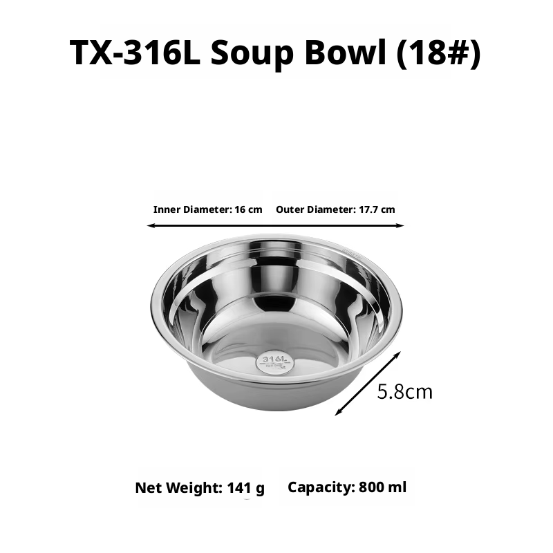 Bol à soupe argent 316-18