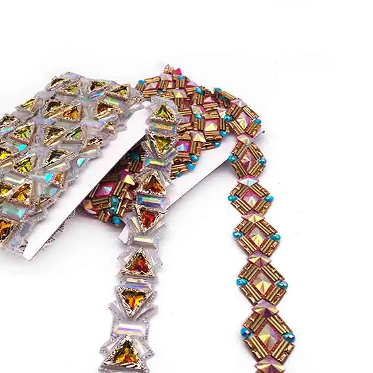 Tela de corte con apliques de hierro personalizada, con diamantes de imitación para disfraz de samba, marco de alambre