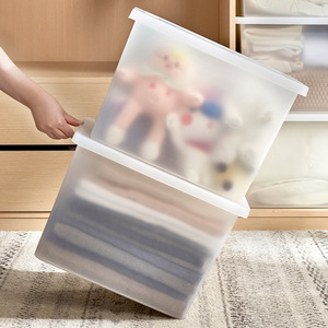 収納ボックスプラスチック製おもちゃ収納ボックスカバー付きワードローブリビングルームキルトおもちゃ収納ボックス - Product Image 2